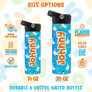 Cute Kids Personalized Colorful Water Bottles BPA Free - GiftShire