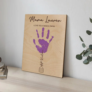 DIY Hand Painted Mom Sign - Kids Name Engraved - GiftShire
