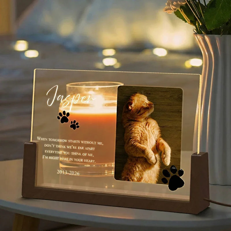 Dog Memorial Photo Night Light - In Loving Memory of Furry Friends