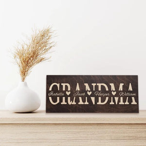 Name Engraved Grandma Sign - GiftShire