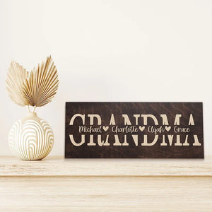 Name Engraved Grandma Sign - GiftShire