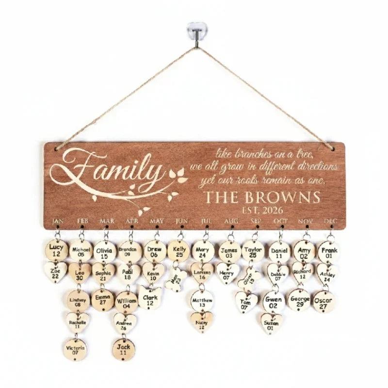 Personalized Family Birthday Calendar