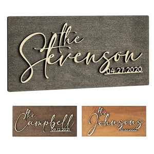 Family Maple Sign, Custom Wooden Sign - GiftShire