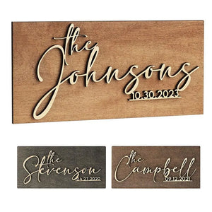 Family Maple Sign, Custom Wooden Sign - GiftShire