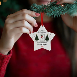 First Christmas at Home, Personalized White Star Ornament - GiftShire