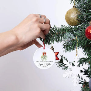 First Christmas Ornament with Couples Name - GiftShire