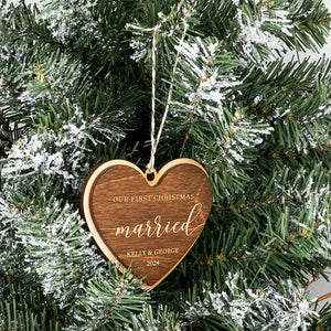 First Christmas Married Ornament Gift for Couples - GiftShire