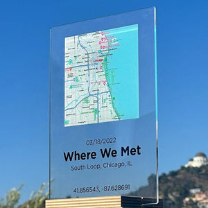First Time Couple Map Sign with Personalized Plaque - GiftShire
