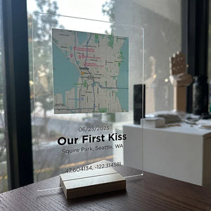First Time Couple Map Sign with Personalized Plaque - GiftShire