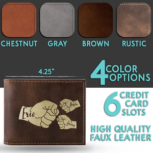 Fist Bump Engraved Wallet for Dad - Personalize up to 5 Kids - GiftShire