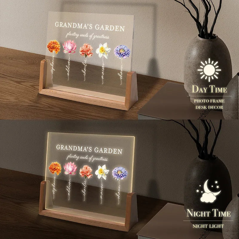Grandma’s Garden Night Light W/FLowers - GiftShire