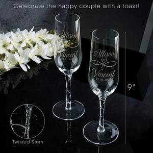 Handcrafted Celebration Flute with Twisted Stem - GiftShire