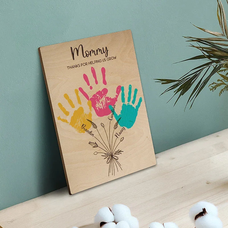 Handprint Personalized Wall Sign for Mom - GiftShire