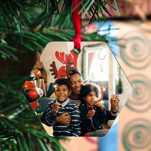 Hexagon Frame Photo Ornament - GiftShire