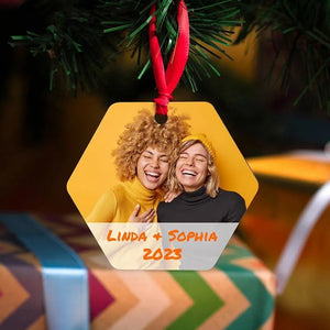 Hexagon Frame Photo Ornament - GiftShire
