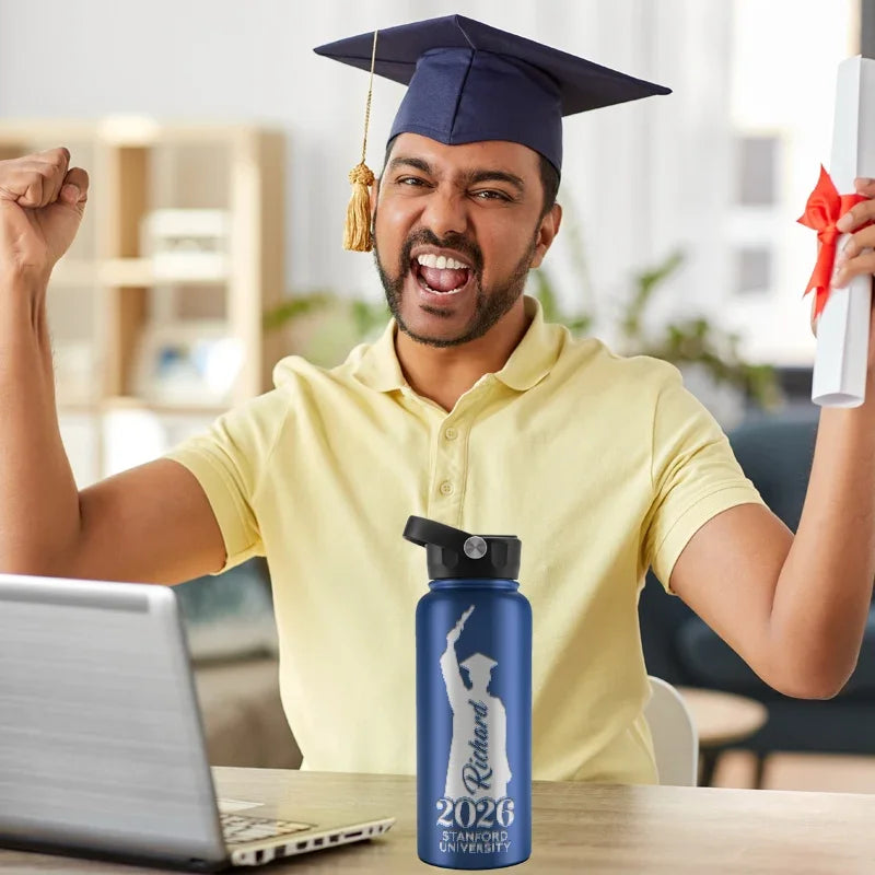 His Personalized Water Bottle - University Graduation Gift