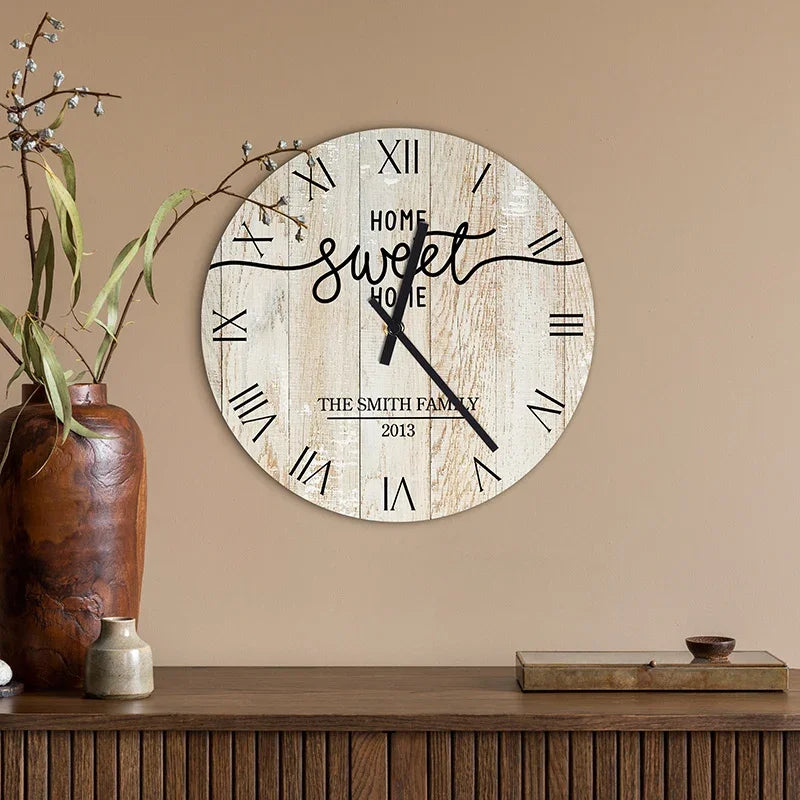 Home Sweet Home Wall Clock – Custom Housewarming Gifts