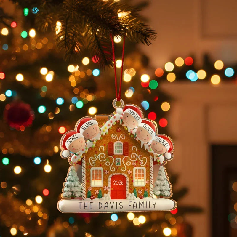 House of Gingerbread Family Ornaments – Upto 6 Family Member