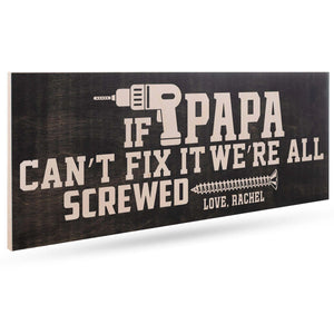 Custom Wooden Dad Sign - Personalized Papa Sign, Drill Design, for Him - GiftShire