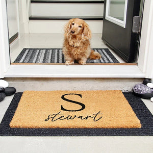 Initial Doormat – Personalized with Family Name - GiftShire