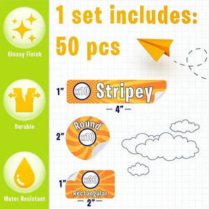 Personalized Name Labels - Custom Waterproof Stickers for Kids, Back to School - GiftShire