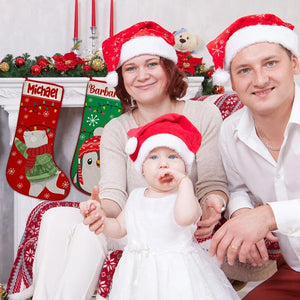 Kids Personalized Christmas Stockings with Green and Red - GiftShire