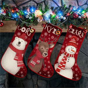 Large Christmas Stocking with Animals - GiftShire