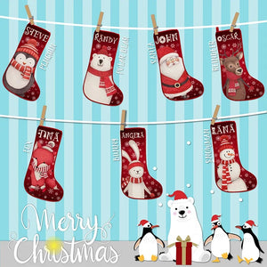 Large Christmas Stocking with Animals - GiftShire