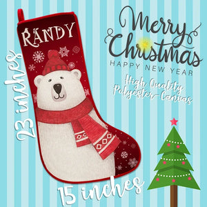 Large Christmas Stocking with Animals - GiftShire