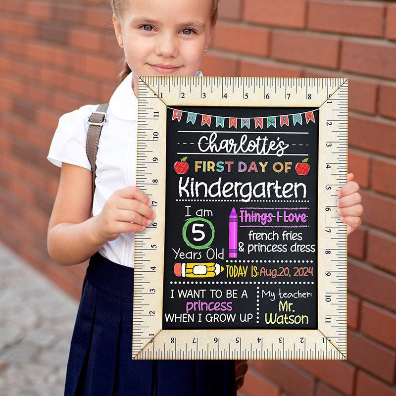Last & First Day of School Board With Wooden Frame GiftShire — free download