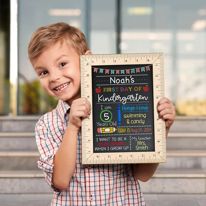 Last & First Day of School Board With Wooden Frame