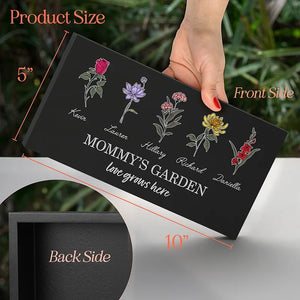 Mom and Kids Garden - Wooden Block Sign - GiftShire