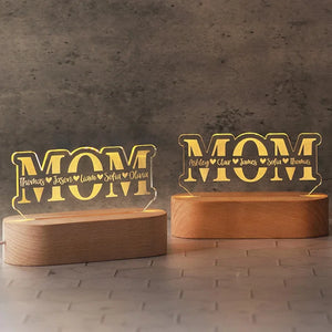 Personalized MOM Night Light – Kids’ Name Engraved - GiftShire