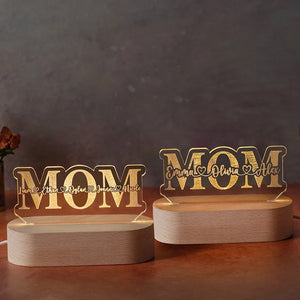Personalized Mom Acrylic Cut Light with Heart - GiftShire