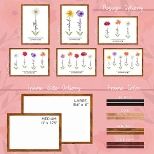Mothers and Flowers - Personalized Home Decor Frame - GiftShire