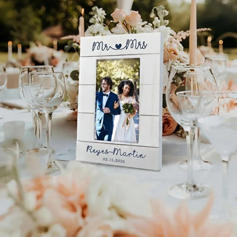 Mr & Mrs Wedding Picture Frame – Customize Wedding Keepsake