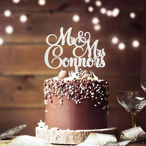 Mr and Mrs Custom Wedding Cake Topper - GiftShire