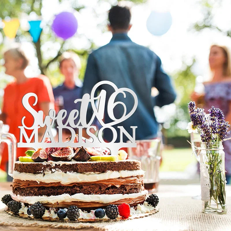 My Sweet 16 Cake Topper for Birthday Cake – 11 Colors Include Glitters