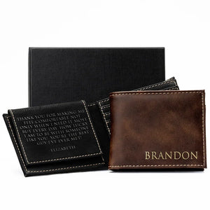 Name Engraved Wallet with Inside Message - GiftShire