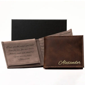 Name Engraved Wallet with Inside Message - GiftShire