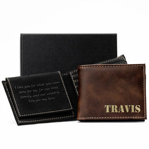 Name Engraved Wallet with Inside Message - GiftShire