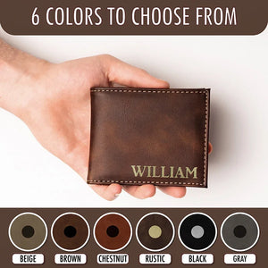 Name Engraved Wallet with Inside Message - GiftShire