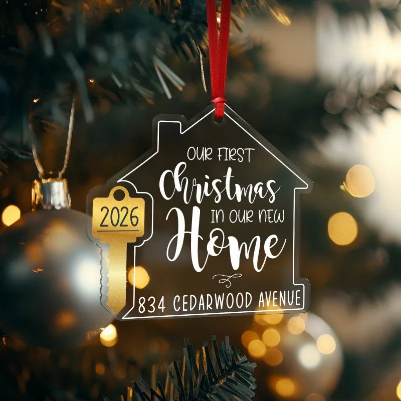 Our First Christmas in Our New Home with Key Cut Ornament