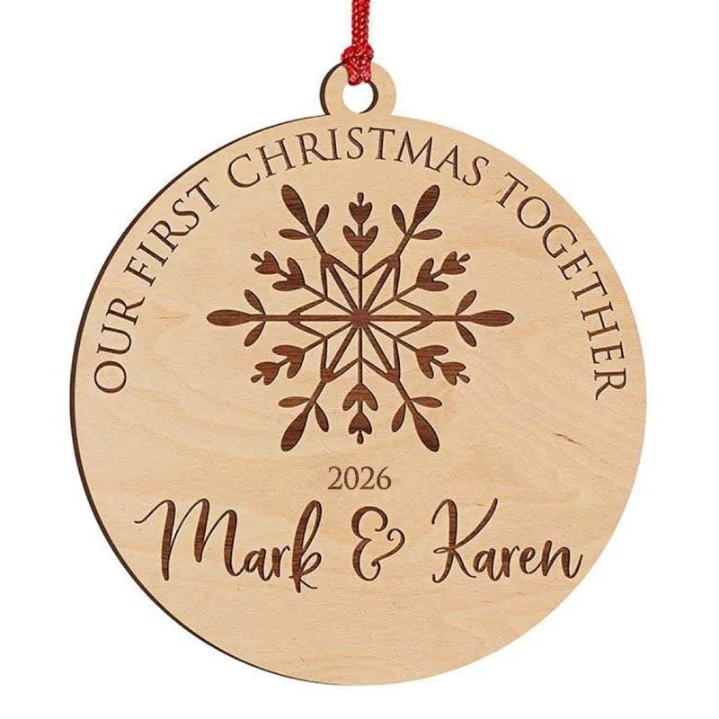 Personalized Engagement Ornament - Your First Christmas