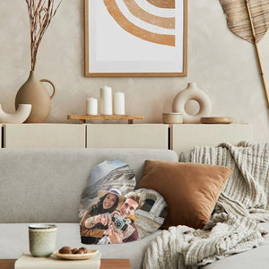 Personalize Heart Shape Photo Pillow with Text - GiftShire