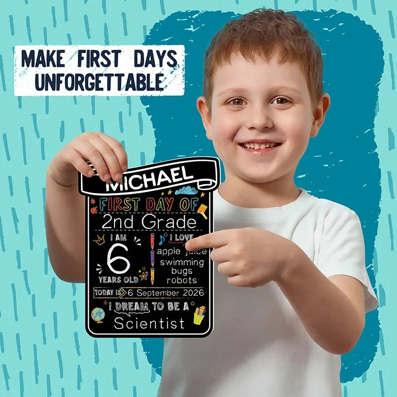 Personalized 1st Day of School Sign Board - Liquid Chalk Marker Included