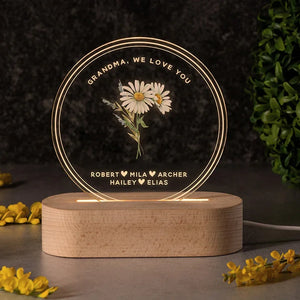 Personalized Best Mom Ever Gifts - Flower Night Light - GiftShire