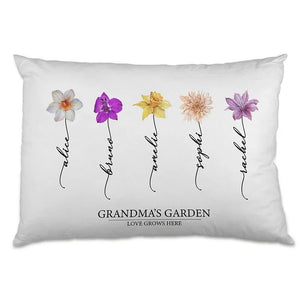 Personalized Birth Month Flowers Pillow - Grandma's Garden - GiftShire