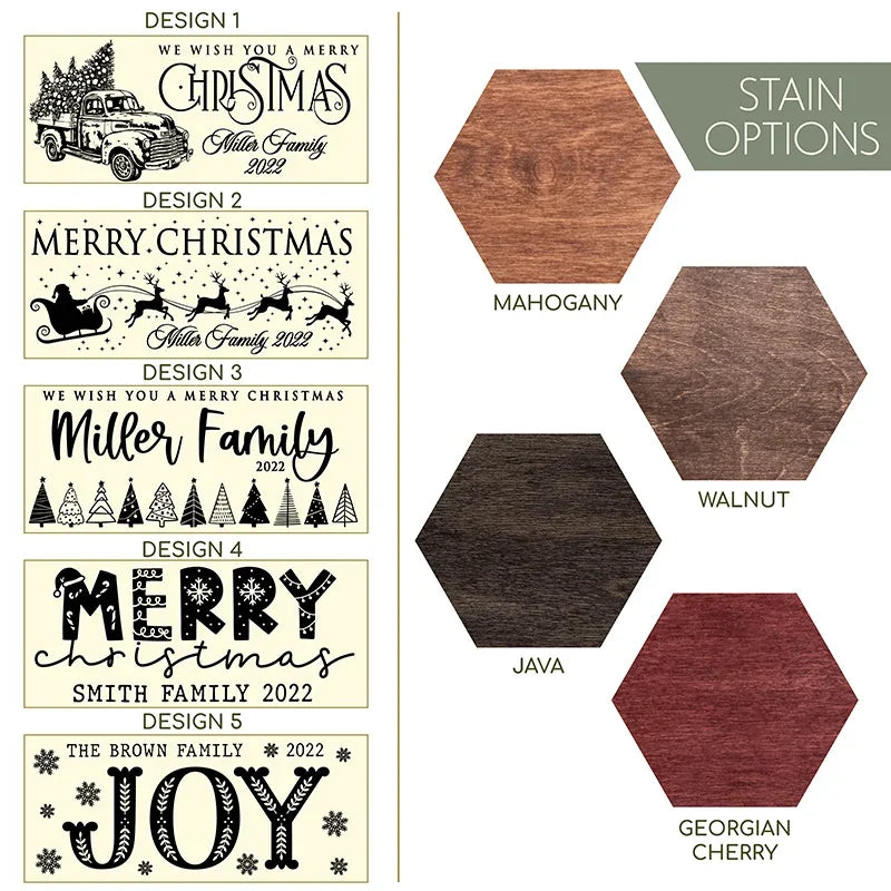 Personalized Christmas Decor Sign with Family Name