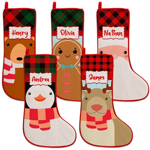 Personalized Christmas Stockings Featuring 7 Festive Characters - GiftShire